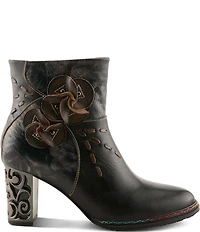 L'ARTISTE Kurlique Leather Floral Applique Booties
