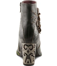L'ARTISTE Kurlique Leather Floral Applique Booties