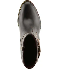 L'ARTISTE Kurlique Leather Floral Applique Booties