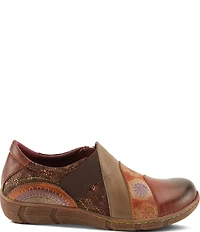 L'ARTISTE Lata Hand Painted Leather and Textile Slip On Sneakers