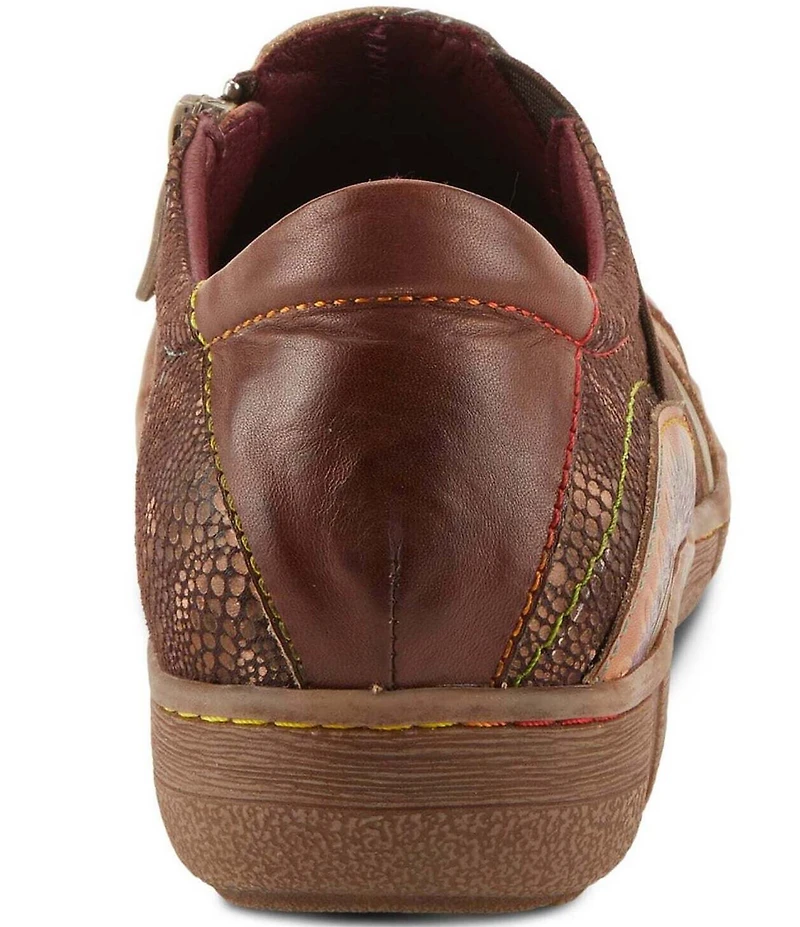 L'ARTISTE Lata Hand Painted Leather and Textile Slip On Sneakers