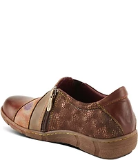 L'ARTISTE Lata Hand Painted Leather and Textile Slip On Sneakers