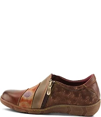 L'ARTISTE Lata Hand Painted Leather and Textile Slip On Sneakers