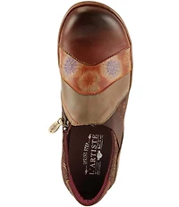 L'ARTISTE Lata Hand Painted Leather and Textile Slip On Sneakers