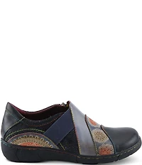 L'ARTISTE Lata Hand Painted Leather and Textile Slip On Sneakers