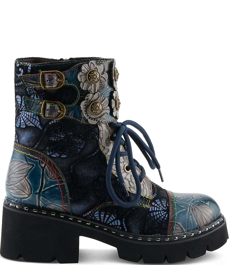 L'ARTISTE Limitless Hand Painted Floral Leather Booties
