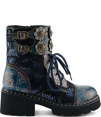 L'ARTISTE Limitless Hand Painted Floral Leather Booties