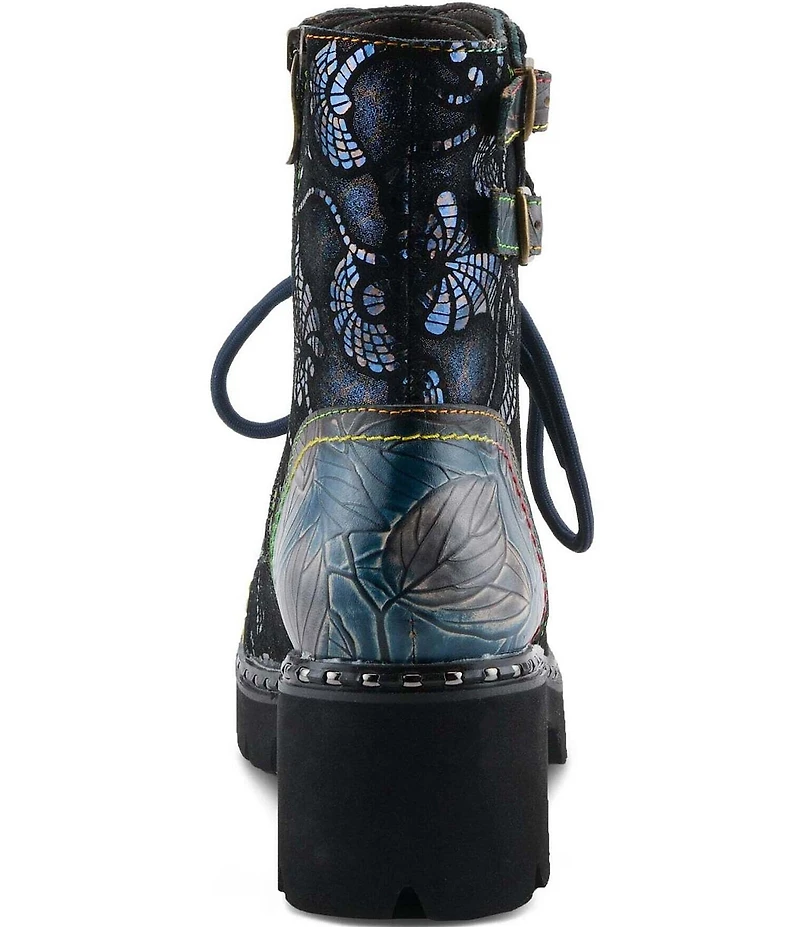 L'ARTISTE Limitless Hand Painted Floral Leather Booties