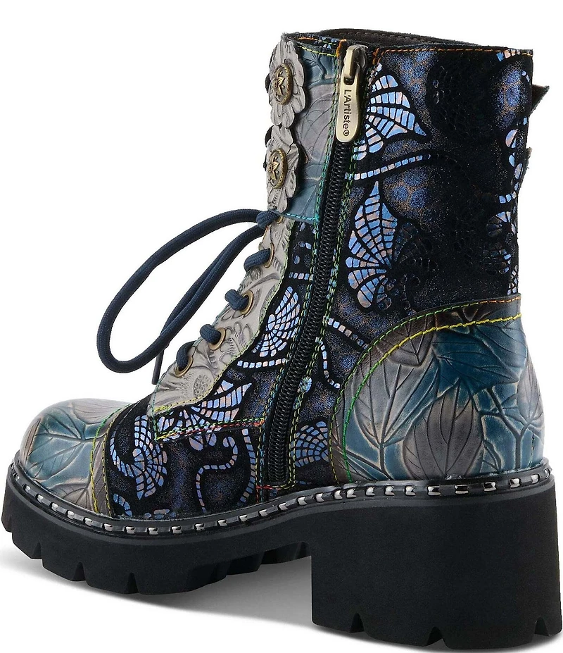 L'ARTISTE Limitless Hand Painted Floral Leather Booties