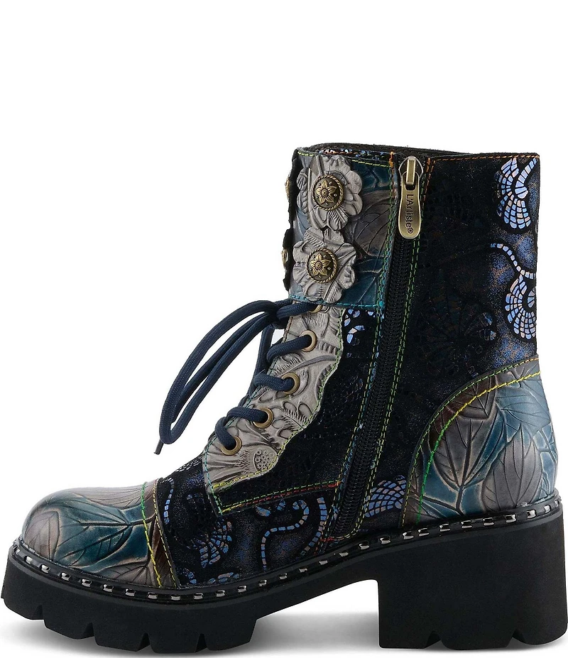 L'ARTISTE Limitless Hand Painted Floral Leather Booties