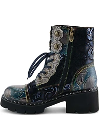 L'ARTISTE Limitless Hand Painted Floral Leather Booties