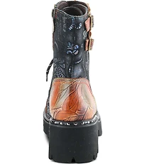 L'ARTISTE Limitless Hand Painted Leather Faux Fur Lined Booties