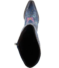L'ARTISTE Mallorie Leather Floral and Butterfly Studded Western Tall Boots