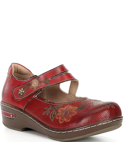 L'ARTISTE Mamataish Perforated Leather Mary Jane Clogs