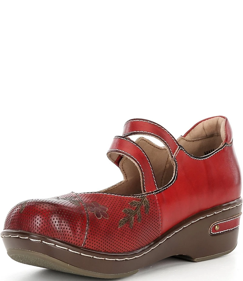 L'ARTISTE Mamataish Perforated Leather Mary Jane Clogs