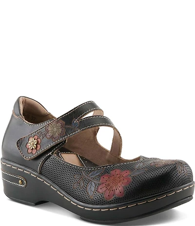 L'ARTISTE Mamataish Perforated Leather Mary Jane Clogs
