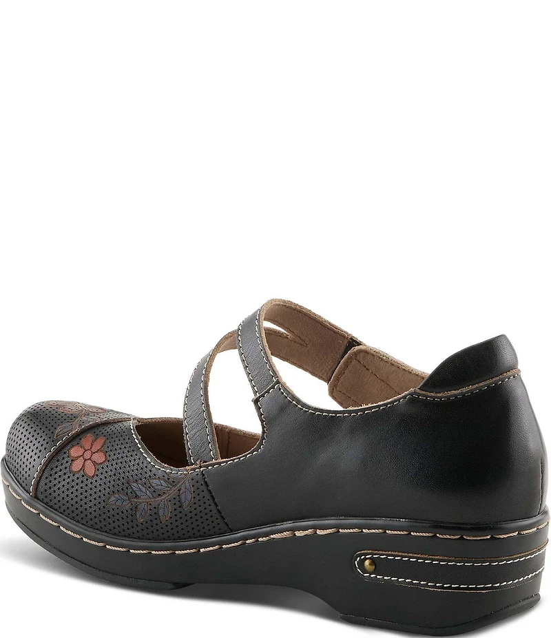L'ARTISTE Mamataish Perforated Leather Mary Jane Clogs