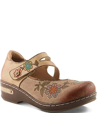 L'ARTISTE Mamataish Perforated Leather Mary Jane Clogs