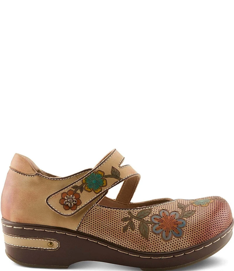 L'ARTISTE Mamataish Perforated Leather Mary Jane Clogs