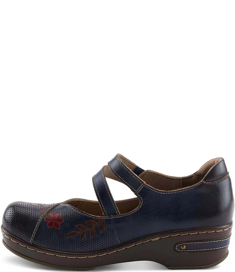 L'ARTISTE Mamataish Perforated Leather Mary Jane Clogs
