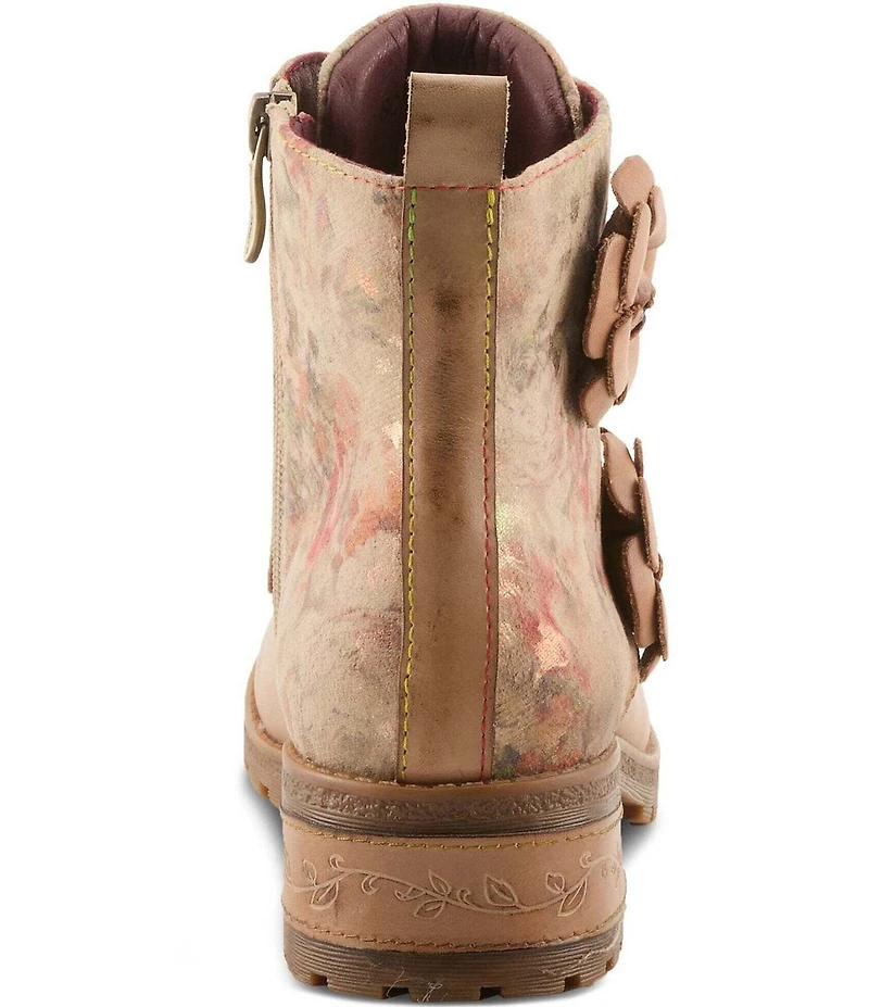 L'ARTISTE Martinela Floral Ornamented Leather Booties