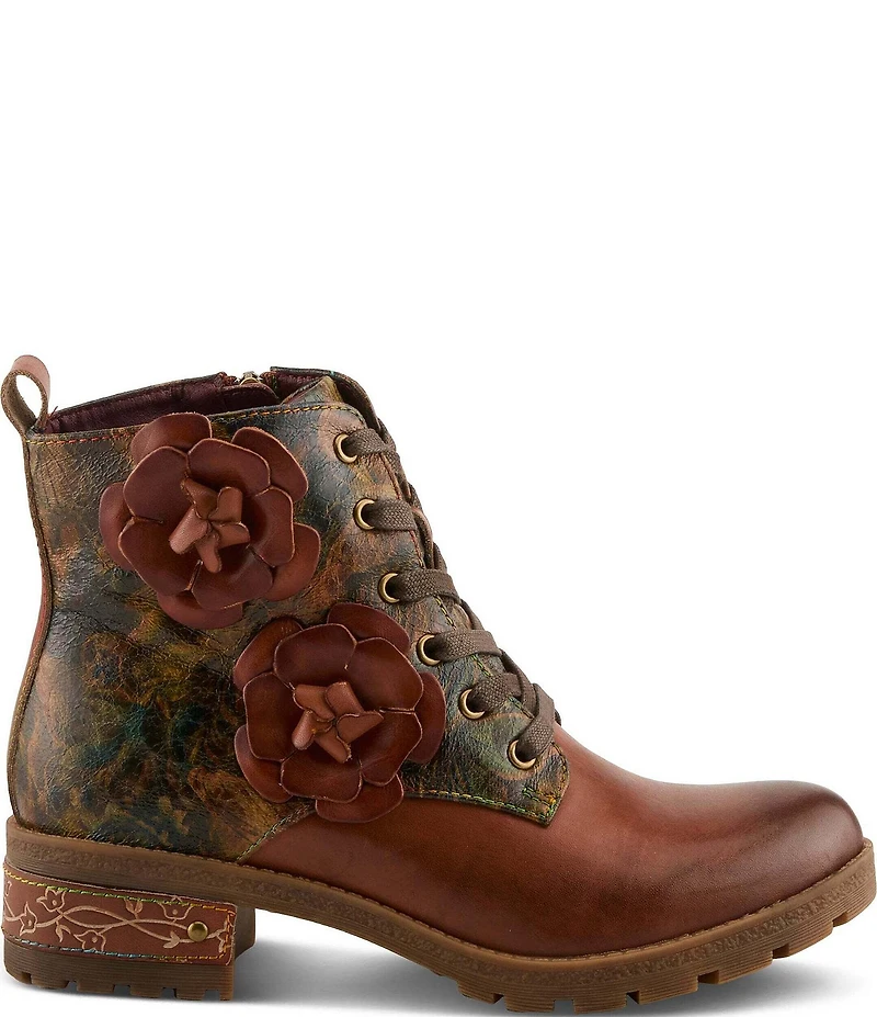 L'ARTISTE Martinela Floral Ornamented Leather Booties