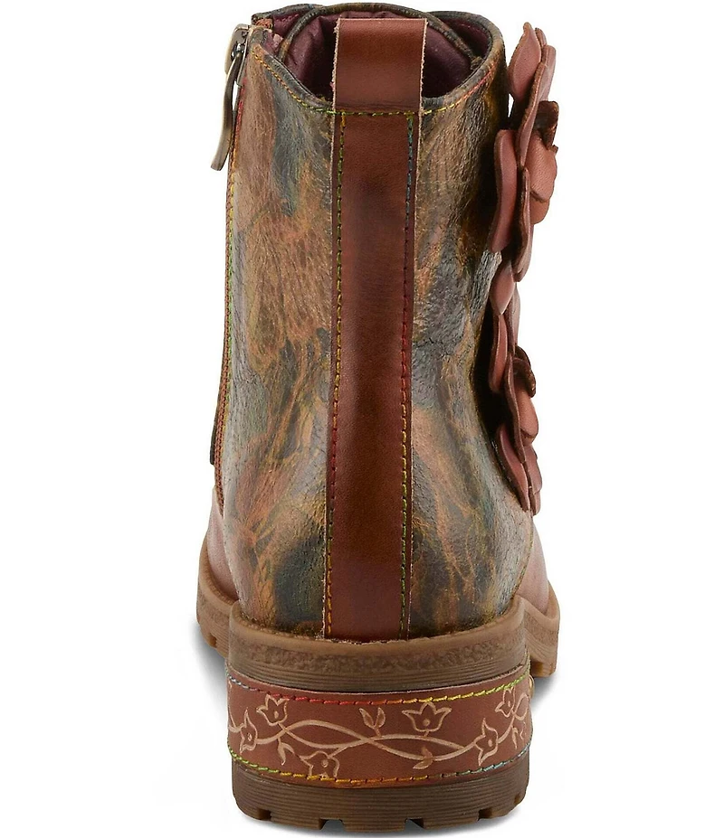 L'ARTISTE Martinela Floral Ornamented Leather Booties