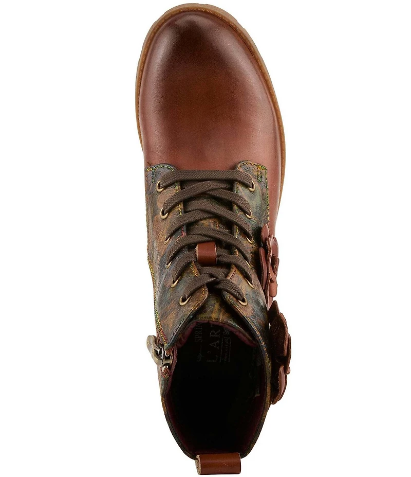 L'ARTISTE Martinela Floral Ornamented Leather Booties