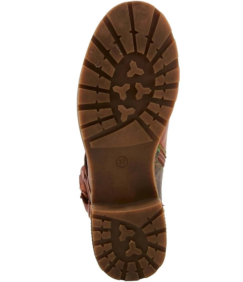 L'ARTISTE Martinela Floral Ornamented Leather Booties