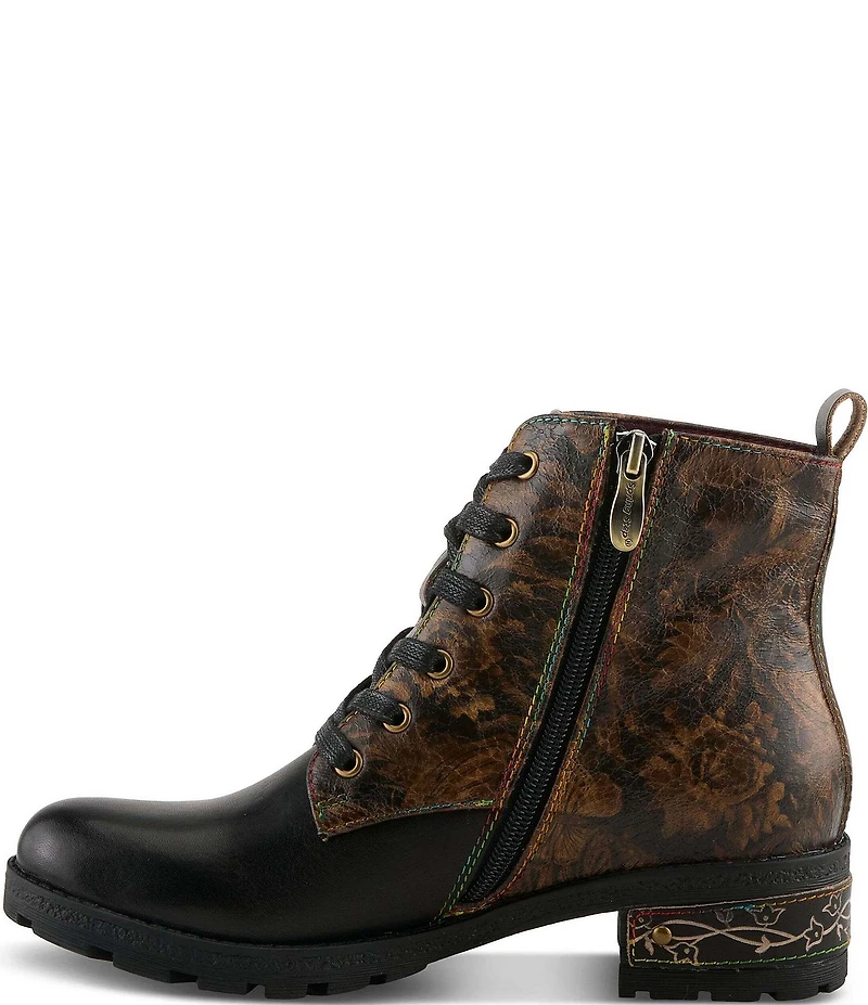 L'ARTISTE Martinela Floral Ornamented Leather Booties