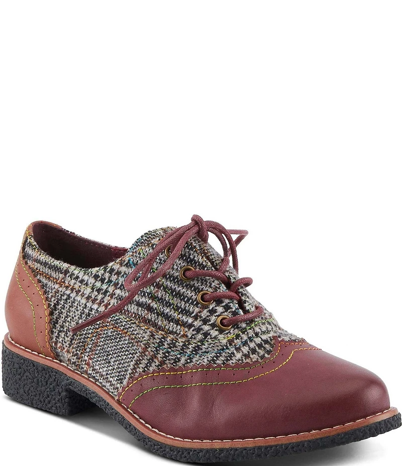 L'ARTISTE Muggiasti Plaid Brogue Oxfords