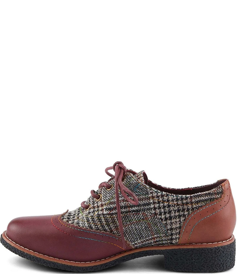 L'ARTISTE Muggiasti Plaid Brogue Oxfords