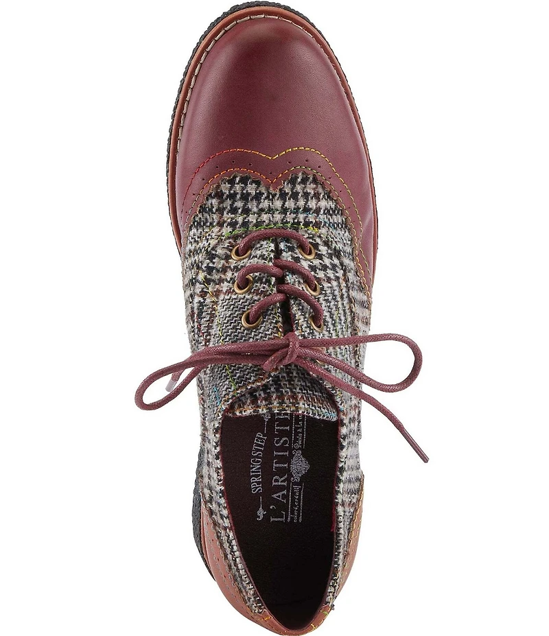 L'ARTISTE Muggiasti Plaid Brogue Oxfords
