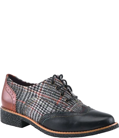 L'ARTISTE Muggiasti Plaid Brogue Oxfords