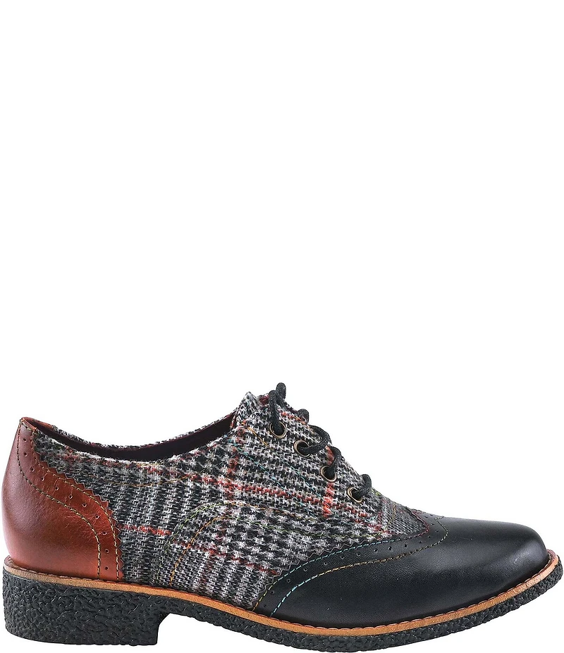 L'ARTISTE Muggiasti Plaid Brogue Oxfords
