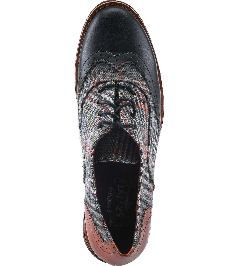L'ARTISTE Muggiasti Plaid Brogue Oxfords