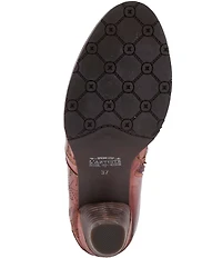 L'ARTISTE Niobe Etched Leather Studded Ankle Booties