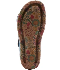 L'ARTISTE Ontheroad Embossed Floral Leather Slide Sandals