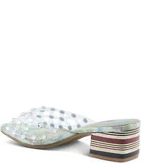 L'ARTISTE Ontherox Clear Vinyl Crystal Stones Block Heel Slide Sandals