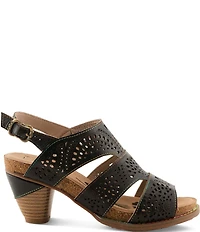 L'ARTISTE Perfdfection Laser Cut Leather Slingback Sandals