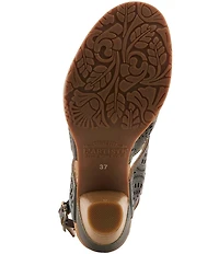 L'ARTISTE Perfdfection Laser Cut Leather Slingback Sandals