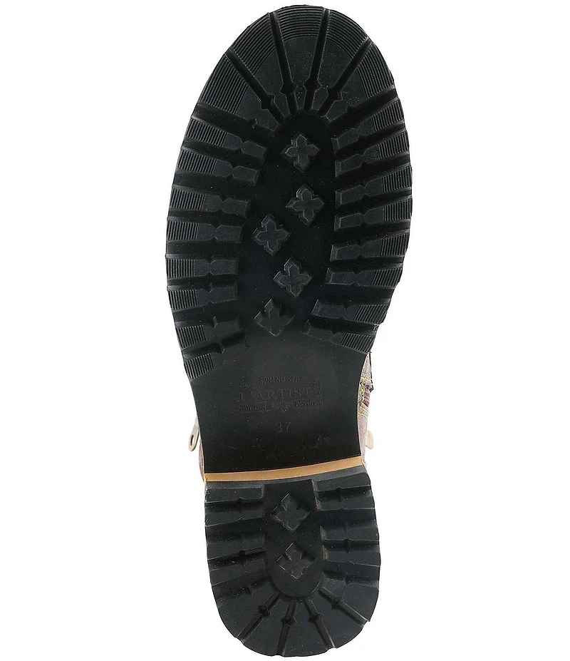 L'ARTISTE Rugup Leather and Textile Studded Faux Fur Lined Booties