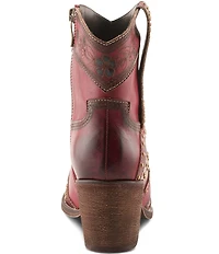 L'ARTISTE Saddleup Leather Western Inspired Studded Mid Calf Boots