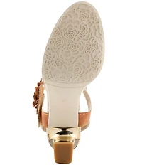 L'ARTISTE Sassylady Clear Vinyl Leather Flower Ankle Strap Pumps