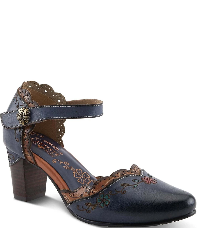 L'ARTISTE Sayyes Perforated Leather Mary Jane Pumps