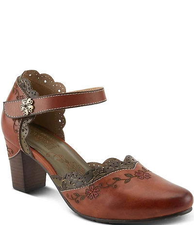 L'ARTISTE Sayyes Perforated Leather Mary Jane Pumps