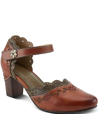 L'ARTISTE Sayyes Perforated Leather Mary Jane Pumps