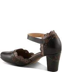 L'ARTISTE Sayyes Perforated Leather Mary Jane Pumps