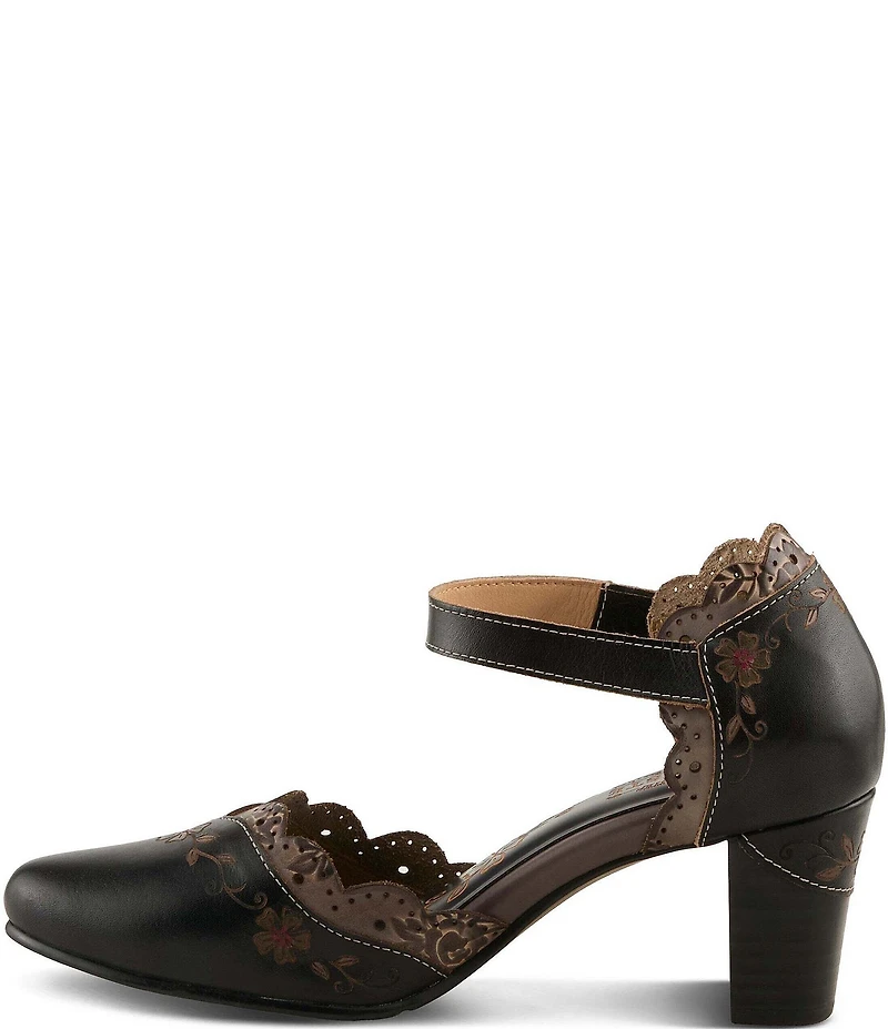 L'ARTISTE Sayyes Perforated Leather Mary Jane Pumps