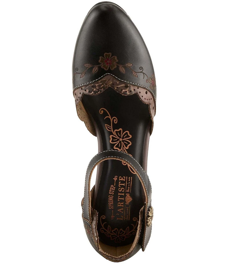 L'ARTISTE Sayyes Perforated Leather Mary Jane Pumps